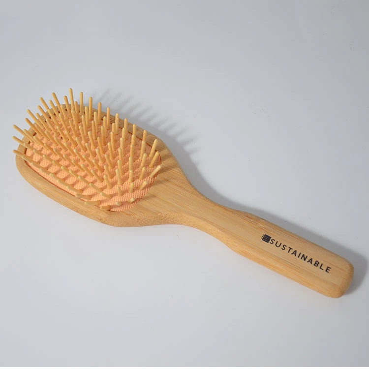 Custom Logo Honey Wide Tooth Unbraider Butterfly Wood Wooden Scalp Massage Natural Detangling Hair Brush Comb