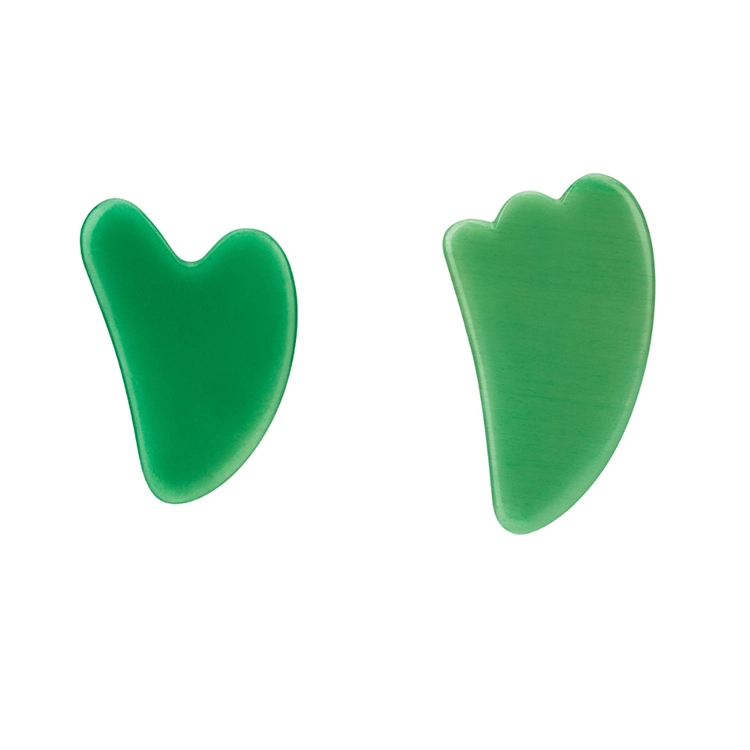 OEM/ODM Natural Green Bian Jade Stone Gua Sha Amethyst Massage Tool Green Aventurine Heart Shape Guasha Roller Set Facial Board