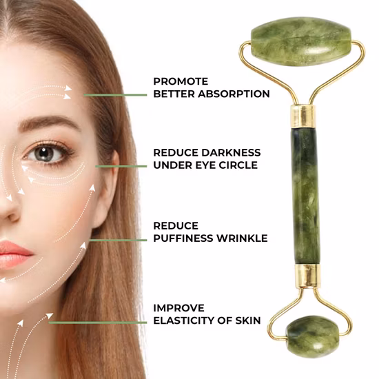 Натуральный массажер для лица, скребок Гуаша, нефритовый роликовый массажер для лица, скребковые инструменты Гуаша, роликовый массажер для лица с микронидлами